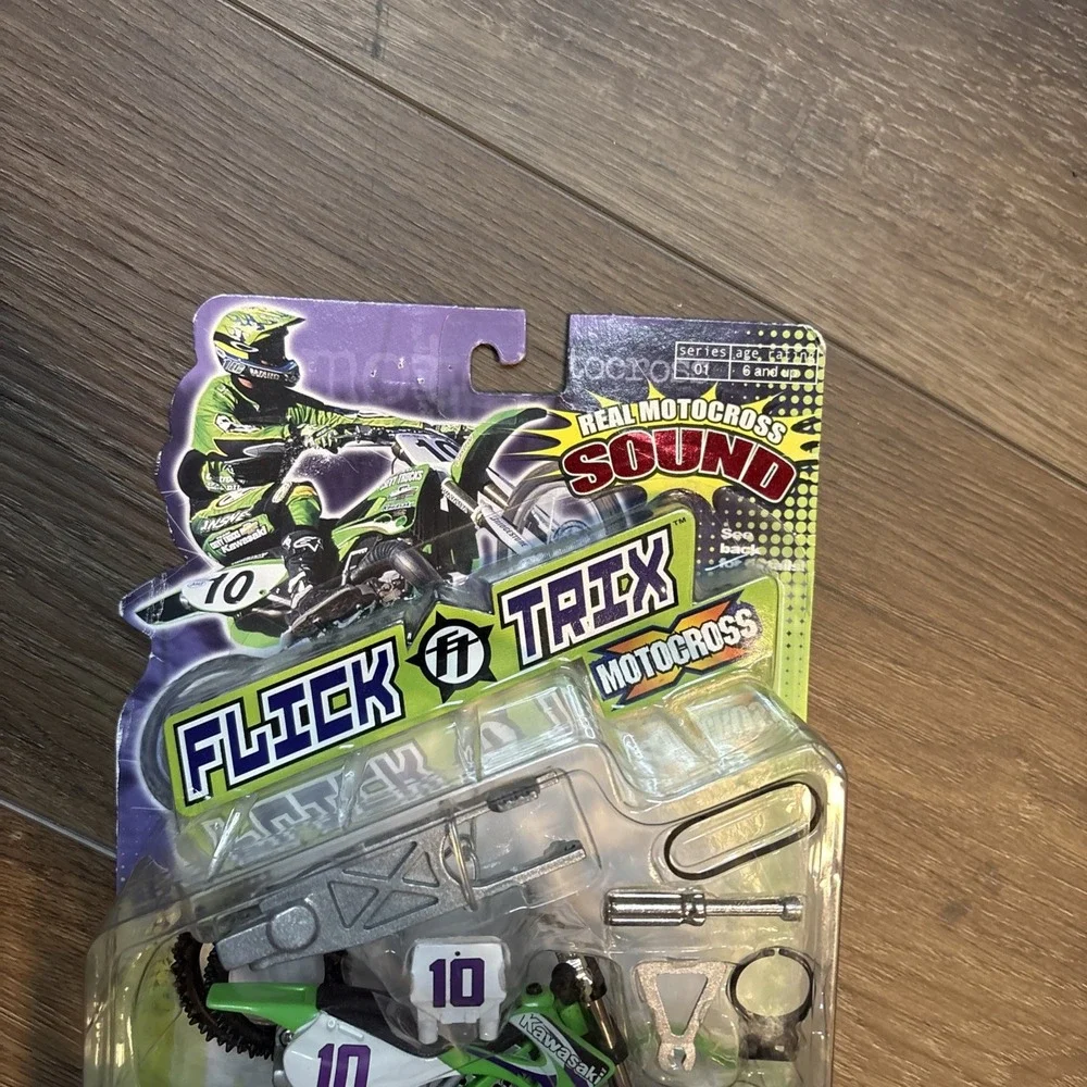Vintage‎ 2000 Flick Trix Motocross Bike 10 Kawasaki Spin Master Toys RARE